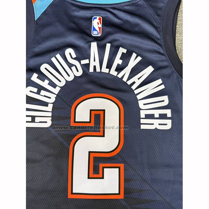 Maglia Los Angeles Clippers Shai Gilgeous-alexander No 2 Citta 2025-26 Blu
